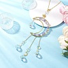 Nuggets Natural Quartz & Brass Moon Hanging Suncatchers HJEW-JM04253-01-1