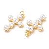 Brass Plastic Imitation Pearls Pendants KK-Q775-23G-2