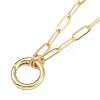 Brass Ring Link Paperclip Chain Necklaces NJEW-A042-05G-5