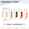 10Pcs 5 Colors Rodelle Glass Beaded Kilt Pins JEWB-LP0001-02-2