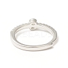 Clear Cubic Zirconia Initial Letter Adjustable Ring RJEW-C052-01P-S-3