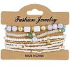 8Pcs 8 Styles Glass Seeded Beaded Stretch Bracelet Set WG2CB6D-02-3