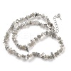Natural Supper 7 Rutilated Quartz Chip Beaded Necklaces for Men Women NJEW-G159-01W-4