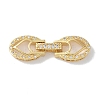 Rack Plating Brass Micro Pave Clear Cubic Zirconia Fold Over Clasps KK-NH0002-03A-G-1