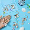 6Pcs 6 Colors Luminous Acrylic Conch Starfish Pendants Keychain AJEW-SP0001-42-3