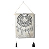 Polyester Woven Net/Web with Feather Pattern Wall Hanging Tapestry AJEW-M216-01A-2