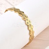 304 Stainless Steel Crystal Rhinestone Hinged Cuff Bangles SA-CBAB92B-18G-4