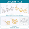 12 Pair 2 Color Glass Blank Dome Dangle Earrings EJEW-AB00020-5