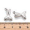 304 Stainless Steel Fishtail Pendants STAS-T069-11P-3