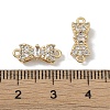 Brass Micro Pave Clear Cubic Zirconia Connector Charms KK-S367-21A-3