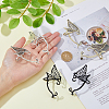 6Pcs 6 Styles Alloy Butterfly Wing Stud Earrings EJEW-FI0002-98-3