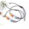 Bohemian Adjustable Handmade Dyed Natuarl Lava Rock Braided Bead Bracelets for Women RX0209-5-2