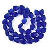 Transparent Frosted Glass Beads Strands FGLA-S001-02E-3