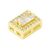 Brass Pave Clear Cubic Zirconia Slide Charms KK-F875-12G-03-2