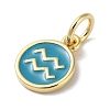 Real 18K Gold Plated Brass Enamel Charms KK-L216-001G-E05-2
