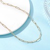 4MM Brass Textured Paperclip Chain Necklaces NJEW-JN05655-1