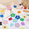 40Pcs 20 Styles Rose Shape & 5-Petal Flower Computerized Embroidery Cloth Iron on/Sew on Patches DIY-AR0003-12-5