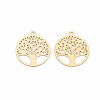 Rack Plating 201 Stainless Steel Filigree Pendants STAS-T057-49G-2