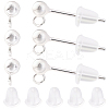 925 Sterling Silver Stud Earring Findings STER-BBC0009-91B-1