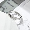 Clear Cubic Zirconia Cuff Rings RJEW-G337-16P-3
