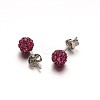 Polymer Clay Rhinestone Ball Stud Earrings EJEW-F0083-03I-1