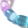 Dyed Natural Selenite Column Beaded Stretch Bracelet for Women BJEW-I312-03-2