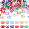 60Pcs 12 Colors Luminous Acrylic European Beads LACR-TA0001-06-1