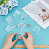 16Pcs Square Transparent Plastic Ring Viewer Magnifier Boxes CON-FG0001-26-3