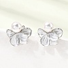Brass Enamel Stud Earrings KK-CBAB173-02C-P-1