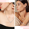 3Pcs 925 Sterling Silver Clear Cubic Zirconia Bowknot with Teardrop Multi-Strand Links STER-BBC0008-44-6