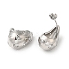 Cubic Zirconia Teardrop with Moon Stud Earrings EJEW-Z019-21P-2