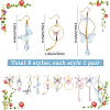 10Pair Brass Dangle Earring EJEW-SC00004-2