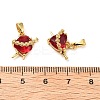 Brass Micro Pave Cubic Zirconia Charms KK-G533-09G-3