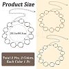 2Pcs 2 Colors Alloy Ring Link Chain Waist Belts AJEW-CN0002-80B-2