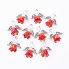 10Pcs Acrylic & Imitation Pearl Flower Angel Pendants PALLOY-YW00055-04-1
