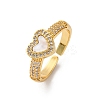 Brass Micro Pave Cubic Zirconia Shell Cuff Rings KK-D363-24B-G-2