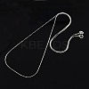 Anti-Tarnish Trendy Unisex Rhodium Plated 925 Sterling Silver Snake Chain Necklaces STER-M034-A-09-1