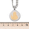 Teardrop with Father St. Benedict Pattern 201 Stainless Steel Pendant Necklaces for Men Women LS-NJEW-K283-19G-3