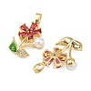 Brass Micro Pave Cubic Zirconia Enamel Pendants KK-B161-06G-2