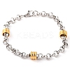 304 Stainless Steel Rolo Chain Bracelets for Women BJEW-G711-04GP-1