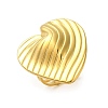 Ion Plating(IP) 304 Stainless Steel Heart Open Cuff Ring for Women RJEW-C083-02G-1