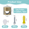 7Pcs 7 Colors Aluminum Cable Management Clips AJEW-FH0006-90-2