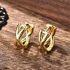 Rack Plating Brass Criss Cross Hoop Earrings for Women EJEW-B014-15G-2