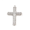 Rack Plating Brass Micro Pave Cubic Zirconia Pendants KK-Q786-04P-01-1
