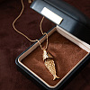 Lucky Fish Brass Micro Pave Clear Cubic Zirconia Pendant Necklaces FS-WG3FDBB-01-3