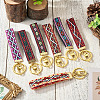 7Pcs Vintage Polyester Ribbon Keychain KEYC-TAC00047-8