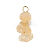 10Pcs 5 Colors 12 Constellation Natural Citrine & Aquamarine & Golden Sheen Obsidian & White Moonstone & Smoky Quartz Pendants PALLOY-JF02839-12-3