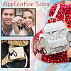 2Pcs 2 Styles PU Leather and Alloy Rhinestone Braided Keychain & Pendant Decorations KEYC-CN0001-11A-4