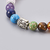 Natural & Synthetic Mixed Stone Stretch Bracelets BJEW-JB03905-3
