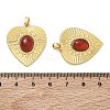 Brass & Natural Carnelian Pendants GG-CBAD360-13G-02-3